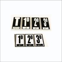 Kit Placa Braille Batente Elevador T ao 3 andar medida 7x4 cm