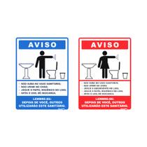 Kit Placa de Banheiro Feminino/Masculino Higiene 2 Un