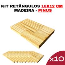 Kit Placa de Madeira Pinus Premium 12cmx18cmx15mm - Ecológico - Decoração - DIY - Artesanato - Painel Rústico - Corte CNC - Chapa Natural - Pintura - Senhora Madeira