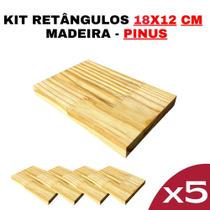 Kit Placa de Madeira Pinus Premium 12cmx18cmx15mm - Ecológico - Decoração - DIY - Artesanato - Painel Rústico - Corte CNC - Chapa Natural - Pintura