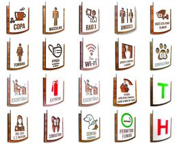 Kit Placa De Sinalização Com 20 Peças