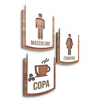Kit Placa De Sinalização Masculino - Feminino - Copa