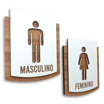 Kit Placa De Sinalização Masculino - Feminino