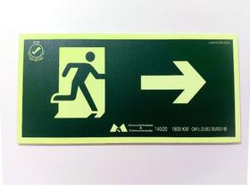 Kit Placa de Sinalização Rota de Fuga Orientação e Salvamento escada seta a Direita Kit Placa de Sinalização Rota de Fuga Orientação e Salvamento escada seta a Direita