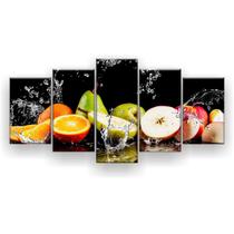 Kit Placa Decorativa Mosaico 5 Pçs Frutas Na Água