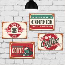 Kit Placa Decorativa Vintage Cozinha Café MDF 20x30cm
