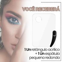 Kit Placa E Espátula Aço Inox Plástica Para Maquiagem - Escolha Seu Kit