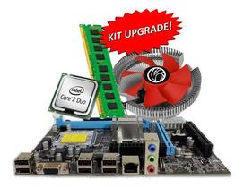 Kit Placa Mãe 775 + Mem 4 Gb Ddr3 + Proc Core 2 Duo + Cooler Cor Preto