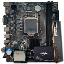 Kit Placa Mãe H110 Com Cooler 1151, Processador i3-6100, Memória RAM 8GB DDR4, SSD 256GB