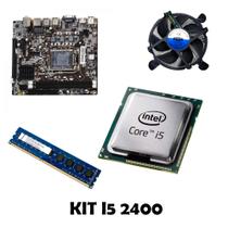 Kit Placa Mãe H61 1155 + Processador Intel Core I5 2400 3,1GHZ + 8GB DDR3 1600MHZ