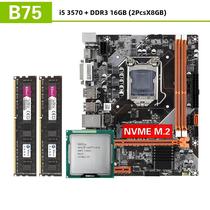 Kit Placa-Mãe Kllisre B75 com Processador Core i5 3570 - 16GB DDR3 1600MHz - NVMe M.2, USB 3.0 e SATA3