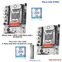 Kit Placa-Mãe X99 com CPU LGA2011-3 Xeon E5 2630 V4 - 16GB DDR4 REG ECC NVMe M.2 Qiyida