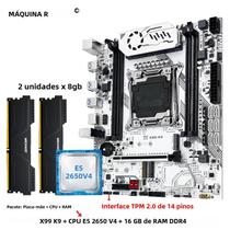 Kit Placa-Mãe X99 K9 LGA2011-3 Com CPU Xeon E5 2650 V4, 16GB RAM DDR4, Interface NVME M.2 TPM 2.0