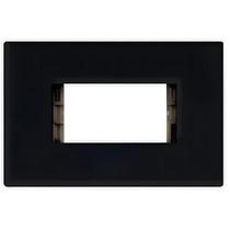 Kit Placa para Móvel 1 Posto Preto PIAL Plus+ 618519PT + Interruptor Bipolar Simples Preto Pial Plus+ 612005PT Pial Pl