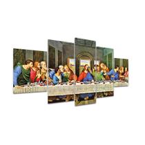 Kit Placa Quadro Decorativo 5pç 3D Borda infinita Santa Ceia Kit Placa Quadro Decorativo 5pç 3D Borda infinita Santa Ceia