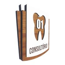 Kit Placa Sinalização Consultório Com 2 Peças MDF 15x13cm Kit Placa Sinalização Consultório Com 2 Peças MDF 15x13cm