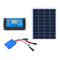 Kit Placa Solar 10w + Controlador 12v + Bateria