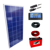 Kit Placa Solar 155w Controlador 10a Lcd Bateria 115ah Cabos - Monocristalino - 60Hz Energias