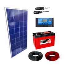 Kit Placa Solar 155w Controlador 30a Lcd Bateria 115ah Cabos - Monocristalino - 60Hz Energias