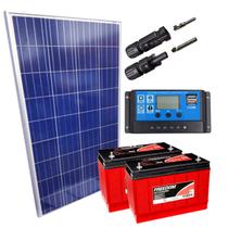 Kit Placa Solar 280w Controlador 10a Lcd Bateria 115ah - 60Hz Energias