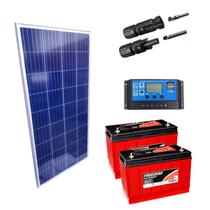 Kit Placa Solar 280w Controlador 20a Lcd Bateria 115ah - 60Hz Energias