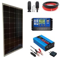 Kit Placa Solar Fotovoltaica 30w + Inversor + Controlador