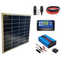 Kit Placa Solar Fotovoltaica 60W + Inversor + Controlador