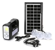 Kit Placa Solar Portatil 3 Lamp. Led Luz Emergencia
