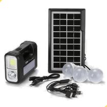 Kit Placa Solar Portatil 3 Lampadas Led Luz Emergência - Luatek