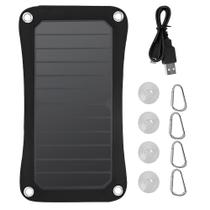 Kit Placa Solar Portátil 6,5W com Saída USB para Viagens Kit Placa Solar Portátil 6,5W com Saída USB para Viagens
