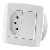 KIT Placa Suporte p/ Moveis + Tomada 10A + Interruptor Ilumi