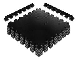 Kit placa unitaria tatame tapete bicolor preto com cinza 1x1x30mm