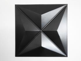 Kit Placas 3D Decorativa Preta 30 Peças Revestimento Plástico PVC Auto Relevo Bruxelas Estrelar