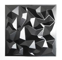 Kit Placas 3D Preta 30 Peças Painel Decorativo Diamante Alpes Revestimento PVC Auto Relevo 50x50