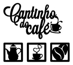 Kit Placas 4 Placas Decorativas MDF Cantinho do Café Kit Placas 4 Placas Decorativas MDF Cantinho do Café