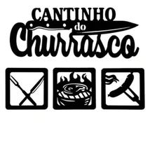 Kit Placas Cantinho do Churrasco 4 Placas em MDF Preto - Wood Shop