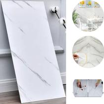 Kit Placas de Revestimento Auto Adesivo Mármore Branco 60x30cm Elegância e Facilidade na Decoração