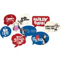 Kit Placas Decorativa Aniversário Arlequina 9Un - Festcolor