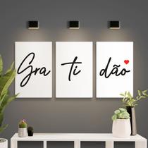 Kit Placas Decorativas 3 Peças 19,0 X 28,5 cm - Gratidão