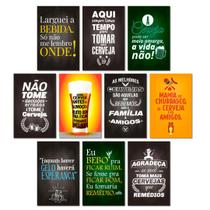 Kit Placas Decorativas Frases Cervejas Bar 10 pçs 20x13 cm - Art Print