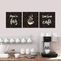 Kit Placas Decorativas para Cozinha. Aqui se faz um bom café