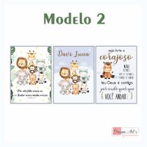 Kit Placas Decorativas Pra Quarto Infantil / Bebê - TEMA SAFARI - 20x28cm