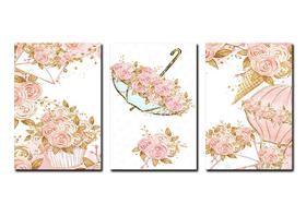 Kit Placas Decorativas Rose Retrô 20x30