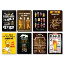 Kit Placas Decorativas Top Cervejas e Frases Mdf - 8 Placas - Art Print