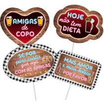 Kit Placas Divertidas - Boteco Delas - 4 unidades - Festcolor - Rizzo Kit Placas Divertidas - Boteco Delas - 4 unidades - Festcolor - Rizzo