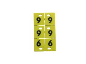 Kit Placas Numeradas 0 A 9 Amarelo Letras Pretas
