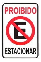 Kit Placas Proibido Estacionar Garagem Cor Branca Ps 3Un