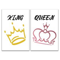 Kit Placas Quadros Decorativos 2 pçs 40x60 Rei e Rainha Kit Placas Quadros Decorativos 2 pçs 40x60 Rei e Rainha