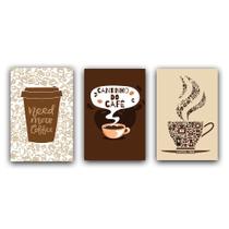 Kit Placas Quadros Decorativos 3 pçs 20x30 Cantinho do café