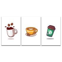 Kit Placas Quadros Decorativos 3 pçs 20x30 Cantinho do café Kit Placas Quadros Decorativos 3 pçs 20x30 Cantinho do café